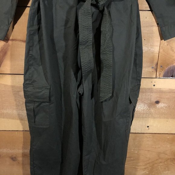 NWT Good American Jumpsuit One Piece Full Zip Womens Size 6 Cargo Military - Picture 5 of 13